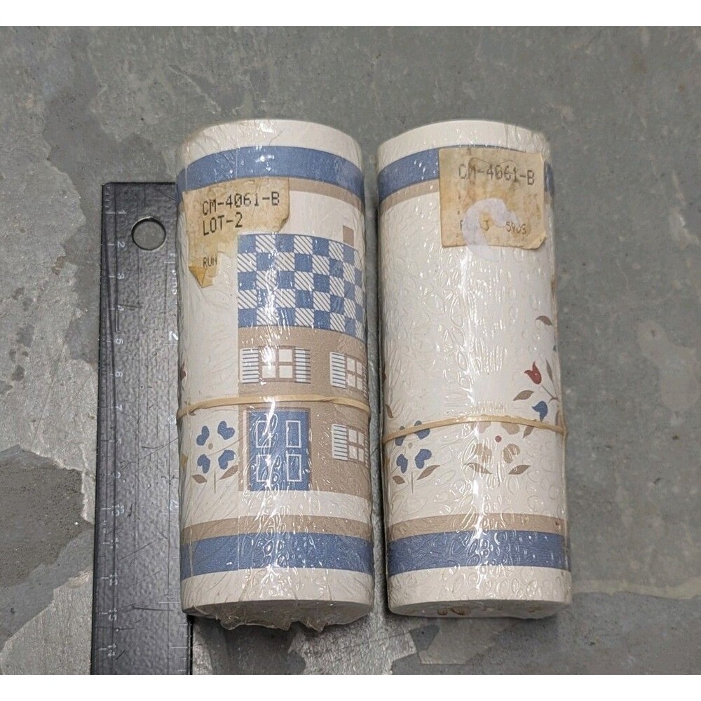 Vintage Wallpaper Border Vinyl Pink Blue Home Flowers 5‎ Yds 5” Cottage Core